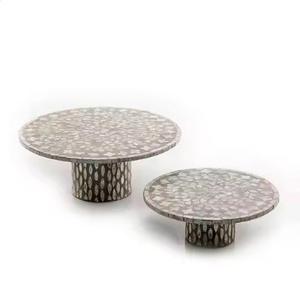 Lujos artesanales Madre de perla Soportes para pasteles Parte superior redonda Exhibición Propósito Diseñador Madre de perla Soportes para pasteles de alta calidad - Product Image 3