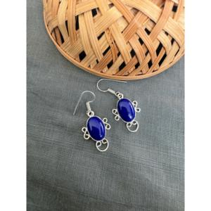 ต่างหูลวดเงินทำด้วยมือสีน้ำเงินทำมือสำหรับผู้หญิงเครื่องประดับแฟชั่นต่างหูโบฮีเมียนน้ำหนักเบาสำหรับงานปาร์ตี้และให้เป็นของขวัญ - Product Image 2