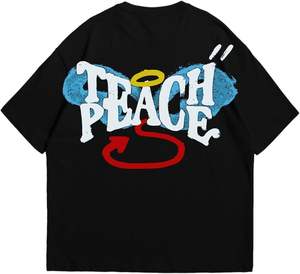 T-shirt décontracté pour homme, tendance, respirant, grande taille, à épaules tombantes, manches courtes, 100 % coton, jersey épais, couleur unie - Product Image 1