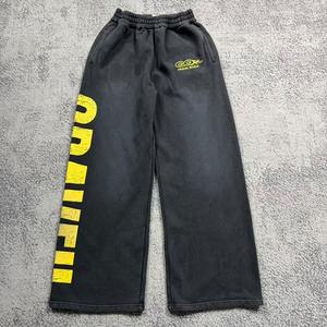 High Quality Custom Manufactured Men's Casual <b>Cargo</b> <b>Pants</b> 100% Cotton Stacked Sports Jogger Flat Front Screen Printing Design - Product Image 1