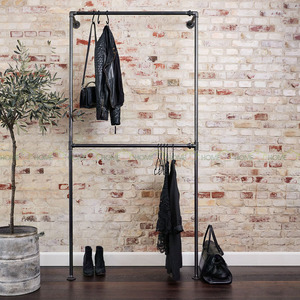 GQA68020 - Porte-vêtements en métal pour tuyaux d'arrosage, gain de place, organisateur de vêtements 120x30x210 cm, type sur pied pour salon, pour sacs - Product Image 1