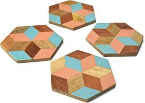 Posavasos de Resina de Madera con Diseño de Ángel, Estilo Folk, Hechos a Mano para Decoración del Hogar, para Mesa de Centro o Regalo de Inauguración - Product Image 6