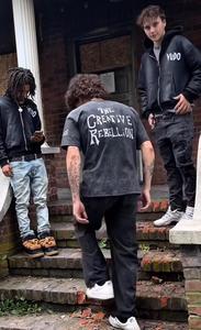 เสื้อมีฮู้ดแบบสวมหัวมีซิปออกแบบได้ตามที่ต้องการสำหรับผู้ชายเสื้อฮู้ดแบบรูดซิป450GSM และโลโก้แบบถัก - Product Image 3