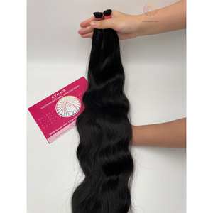 ผมหนังกําพร้าชิดตามคลื่นธรรมชาติ 70 ซม. ผมมนุษย์ 100% ผมเวียดนามเวอร์จินจํานวนมากสามารถฟอกขาวได้ - Product Image 3