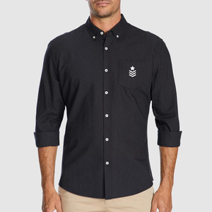 Camisa de cuello de manga larga ligera de moda de último estilo 100% algodón de longitud regular con mangas completas - Product Image 1