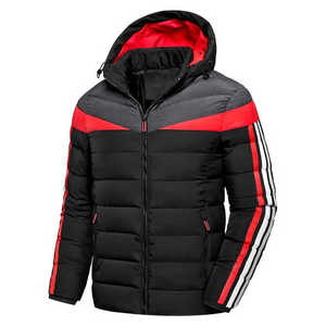 Chaquetas acolchadas de invierno OEM para hombre, ajuste Regular, poliéster a prueba de viento con logotipos de impresión personalizados, etiquetas privadas, cierre de cremallera de talla grande - Product Image 1