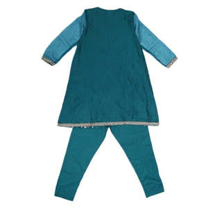 Traje de Dos Piezas Bordado para Niñas - Verde Mar - Product Image 3