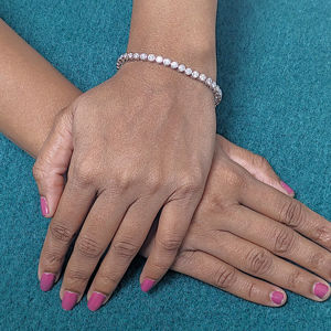 Pulsera de Diamantes Cultivados en Laboratorio de Corte Redondo de 4.50 Ct para Mujer, Oro Blanco/Amarillo Sólido de 10k/14k/18k, Regalo de Lujo para Bodas y Fiestas - Product Image 4