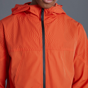 Conjuntos cortavientos con paneles de estampado geométrico activo unisex personalizables Tela de nailon de rendimiento transpirable naranja Cremallera de longitud regular - Product Image 4