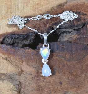 Ethiopian <b>Opal</b> Pendant Sterling Silver <b>Necklace</b> Gemstone Jewelry October Birthstone Gift For Women - Product Image 6
