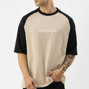 T-shirts amples pour hommes en jersey 100 % coton, 180 g, respirants, légers, couleur unie, design vierge, logo personnalisé, vente chaude OEM/ODM - Product Image 1