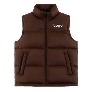 Custom <b>winter</b> puffer <b>vest</b> with embroidery for <b>men</b> and women designed for casual layering warmth and seasonal streetwear comfort - Product Image 4