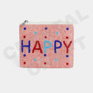 Bouteilles de champagne pochette à monnaie portefeuille perlé de graines personnalisé beau cadeau de maman-conception de coeurs de filles - Product Image 5