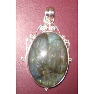 Pendentif Shah Gems fait main en argent sterling 925 pour femme, avec labradorite naturelle sertie clos, en or rose, numéro de breloque - Product Image 1