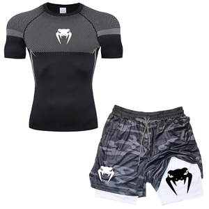 Ensemble de compression Anime Venom pour hommes, t-shirts de sport pour la salle de sport, shorts de course respirants, séchage rapide, rashguard de sport, ensemble de vêtements de sport - Product Image 6