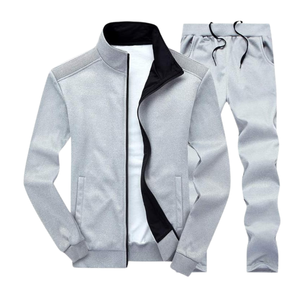 Venta al por mayor de alta calidad de los hombres de deportes gimnasio chándal logotipo personalizado de moda transpirable ajuste blanco chándal deportivo - Product Image 1