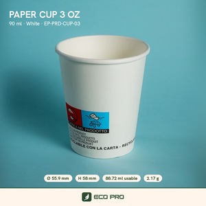 Gobelets à café jetables écologiques recyclables à paroi simple de 3 oz pour boissons chaudes/froides, légers, durables, emballage alimentaire jetable - Product Image 1