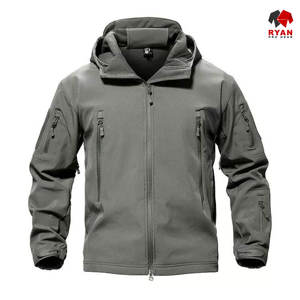 Customized Design Softshell <b>Jacket</b> for <b>Men</b> Zipper Closure Breathable Fabric with Customized Logo - Product Image 6