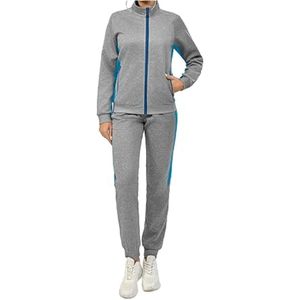 ชุดวอร์มพรีเมียมแบบมีฮู้ด 2 ชิ้น ผ้าคอตตอนผสมโพลีเอสเตอร์ สีพื้น สำหรับผู้หญิง ขนาดสั่งตัดได้ มีทุกสีปกติ - Product Image 1