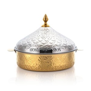 Cazuela de forma redonda de textura martillada chapada en oro de alta calidad hecha de metal de calidad superior de la India a un precio impresionante - Product Image 6