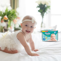 Meilleur prix PERLA, tissu non tissé imprimé de haute qualité, surface sèche, protection contre les fuites, fabriqué en Turquie, unisexe, pack double, jetable pour nouveau-nés