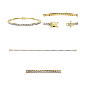 Bracelet tennis pour femme 3,25Ct VS Clarity Lab Grown E Color Brilliant Cut Diamond 14K Solid Gold IGI Certified Classic Bangles - Product Image 2