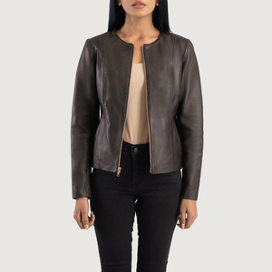 Chaqueta de cuero personalizada para mujer 2026, ropa de abrigo elegante de calidad superior para propietarios de boutiques y marcas privadas - Product Image 1