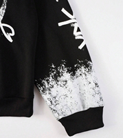 Sweat à capuche tendance pour homme, style streetwear vintage personnalisé, imprimé à la main, surdimensionné, à épaules tombantes, pour un look streetwear décontracté