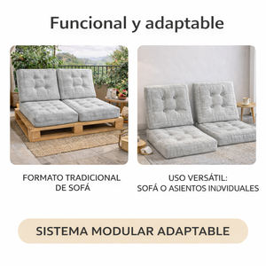 4 Cojines Individuales para Sofá de Jardín, 80x60 cm para Asiento, 50x60 cm para Respaldo, 12 cm de Grosor, Duraderos para Uso en Exteriores - Product Image 6