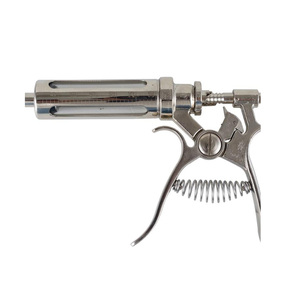 Pistolet d'injection vétérinaire réglable, seringue réutilisable de 5 ml, haute précision, blanc, pour bovins et animaux ; fabriqué en acier inoxydable - Product Image 6