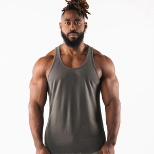 100% Cotton Fitness Workout New design <b>Muscle</b> Training Bodybuilding Elastic Stringers <b>Men</b> Gym <b>Vest</b> Tank Top - Product Image 1