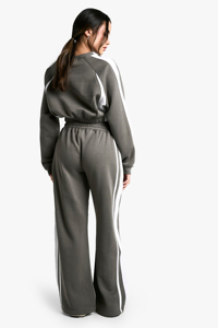 Haute qualité kaki recadrée jambe large femmes survêtement ensemble respirant à capuche pantalons de survêtement coupe décontractée nouveau vêtements de sport de gymnastique pour l'hiver - Product Image 6