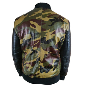 Veste de motard en cuir de vachette originale OEM Best pour hommes imprimé camouflage bombardier d'hiver caractéristiques imperméables chauffantes fermeture éclair grande taille - Product Image 2