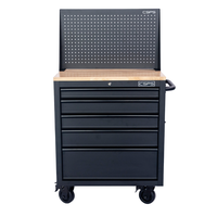Armoire à outils roulante en acier inoxydable noir mat CSPS 76 cm, 5 tiroirs, support OEM/ODM, pour mécaniciens et garages automobiles (2)