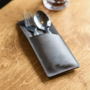Premium Handmade Eco-Friendly Leather <b>Cutlery</b> Holder Luxury Design for Restaurant Dining Organizer Rustic Flatware Storage - Product Image 1
