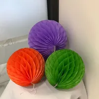 Boule en papier de soie nid d'abeille irisée en forme de cœur, 20 cm de hauteur, imprimée en quadrichromie, modèle CE-2P062, pour décorations de mariage