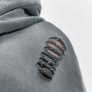 Sweat à capuche en polaire d'hiver lourd et délavé, personnalisé par les fabricants, de haute qualité, avec impression personnalisée - Product Image 2