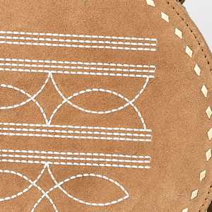 Bolso de cantimplora de cuero de ante de alta calidad, diseño de herramientas manuales, flecos, borla, cierre de cremallera, precio al por mayor para monedero occidental, otoño - Product Image 3