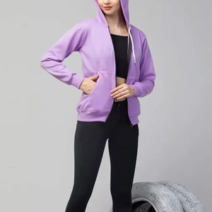 Sudadera con Capucha y Cremallera Vintage para Mujer, Corte Regular, 100% Algodón, Estilo Urbano, Servicio OEM, Novedad 2026 - Product Image 3