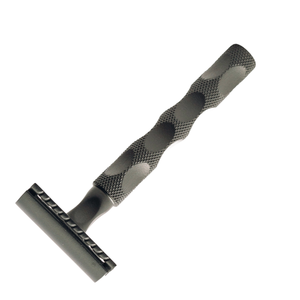 Rasoir à double tranchant en acier inoxydable pour hommes, rasoir de sécurité noir mat avec logo personnalisé pour le visage et le corps - Product Image 6