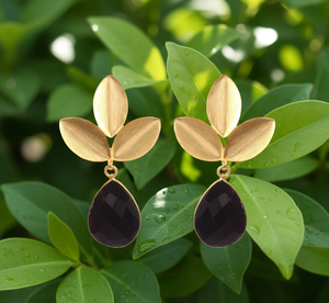 Aretes Elegantes de Plata Esterlina 925 Chapados en Oro con Ónice Negro, Regalo de Moda para Fiesta - Product Image 6