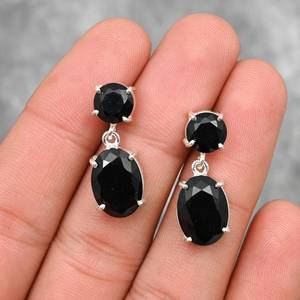 <b>Black</b> Onyx <b>Earrings</b> 925 Sterling Silver Handmade Gemstone Jewelry Elegant Gift <b>For</b> <b>Women</b> Her - Product Image 3