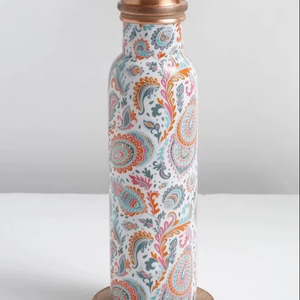 Handcrafted Customized <b>Engraved</b> Copper Bottle Gravure Printing for Long Lasting Finish Modern Design Price CRAFT ZONE EXPORT - Product Image 1