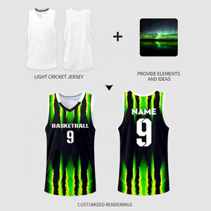 Camiseta de baloncesto con llama verde, Venta caliente personalizada, uniforme de baloncesto para hombres, sublimación profesional, ropa de equipo transpirable 2025 - Product Image 2