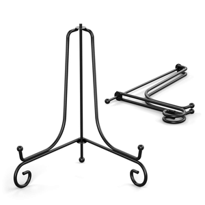 Supports de présentation pour assiettes en métal, gadgets de cuisine écologiques, support pour assiettes en fil de fer noir, minimaliste et écologique - Product Image 1