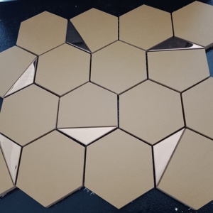 Carreaux d'Instagram 73mm argent PVD céramique hexagone brillant mat solide et durable pour les murs composés murs de limite 260X300MM - Product Image 6