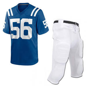 Vente directe d'usine Uniforme de football américain personnalisé 100% polyester Unisexe Manches courtes Entièrement imprimé par sublimation Respirant - Product Image 1
