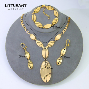 Vintage Tasarımcı Altın Rengi Düğün Takı Seti Toptan 24 Ayar Altın Kaplama Kararma Yapmaz Su Geçirmez Gelin Düğün Takı Seti - Product Image 6
