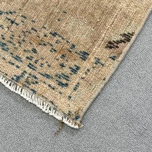 1.4x2.4 ft Rug, Turkish Vintage Rug, <b>Brown</b> <b>Wool</b> Rug - Product Image 4