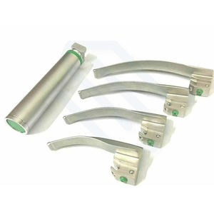 Juego de laringoscopio Macintosh de acero inoxidable de fibra óptica LED, 4 cuchillas, fuente de alimentación Manual, funda protectora de Clase II certificada CE - Product Image 2